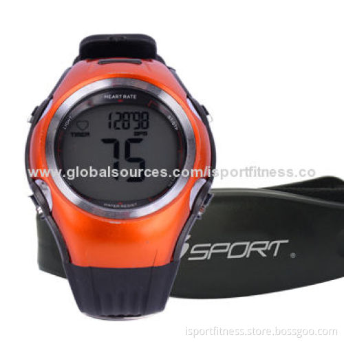 Fitness calories heart rate watch with two alarms